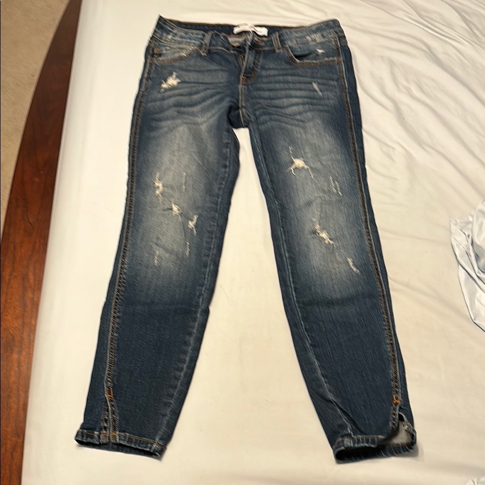 KanCan Blue Skinny Jeans Distressed Ankle-Length